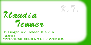 klaudia temmer business card